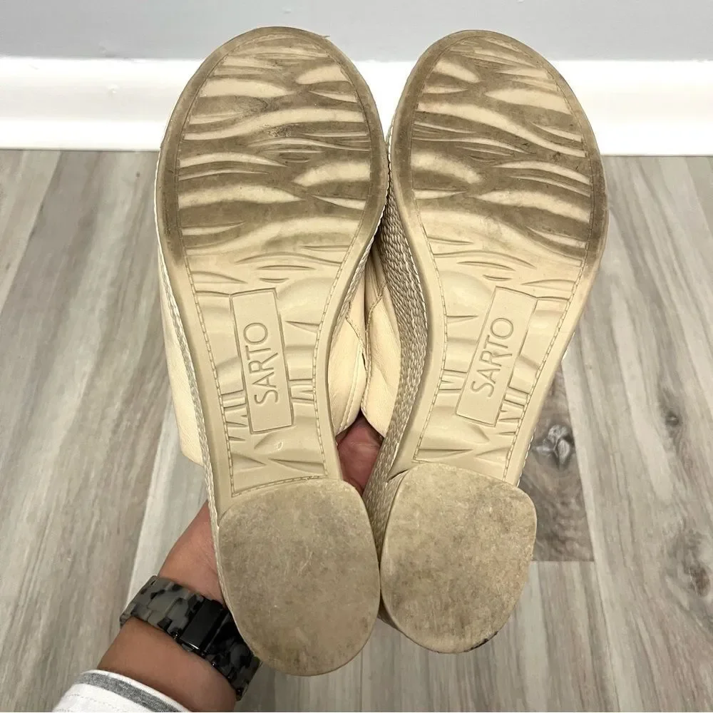 Sarto by Franco Sarto Sandals Women's 8.5 Coco‎ Leather Slip-On Platform Heels